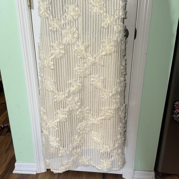 Anthropologie En Saison Cream Reese Floral Appliqué Open Stitch Cool Maxi Size S - Picture 9 of 14